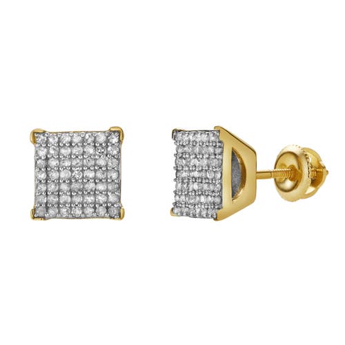 Luvmyjewelry Sorentis 10k Yellow Gold Cluster Diamond Unisex Earrings In 10k Yellow Gold