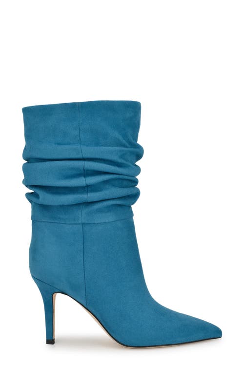 Shop Nine West Slouch Pointed Toe Bootie In Medium Blue