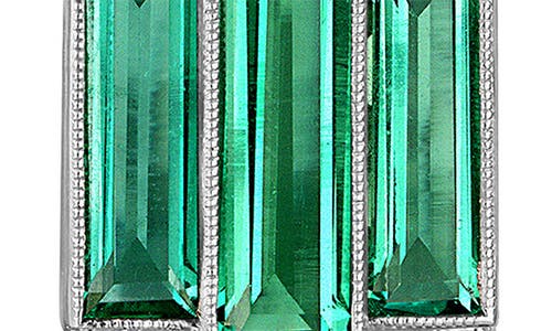 Mindi Mond Icon Towering Step Emerald & Diamond Chandelier Earrings In Platinum/emerald