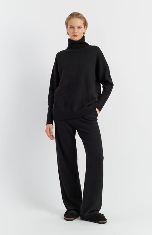 Chinti & Parker Red Cashmere Rollneck Sweater In Black