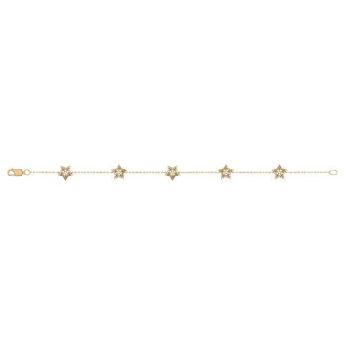 Luvmyjewelry Lucky Star Diamond Bracelet In 14k Yellow Gold Vermeil On Sterling Silver In 14kt Gold Vermeil On Sterling