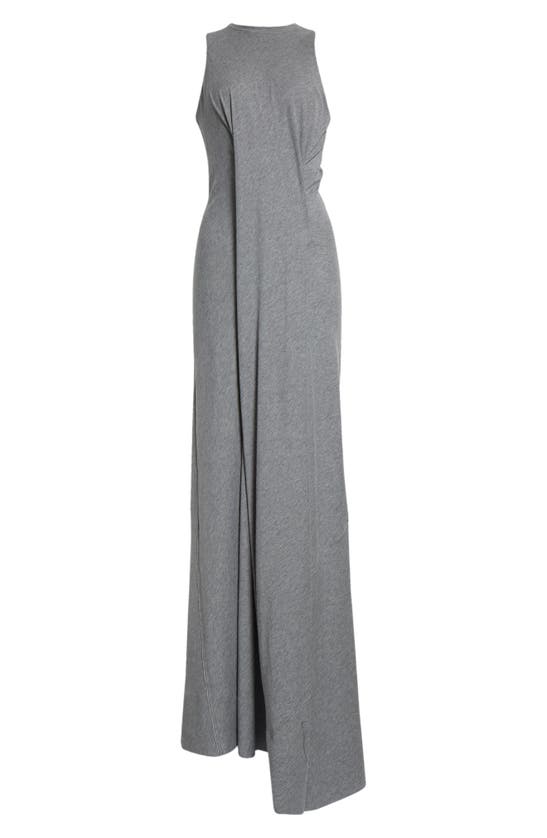Shop Victoria Beckham Heathered Cotton Jersey Maxi Dress In Titanium
