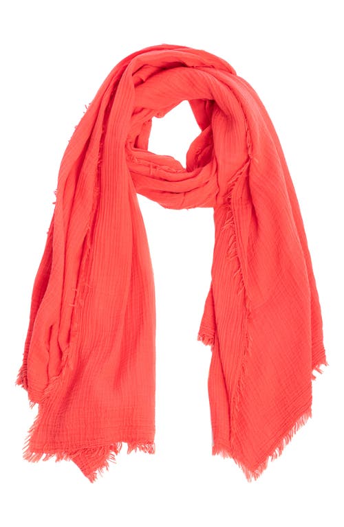 Saachi Gauze Cotton Scarf In Red