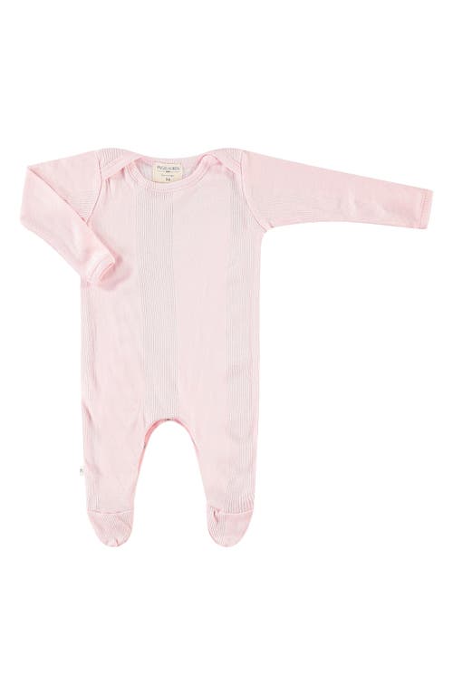 PAIGELAUREN Ribbed Cotton & Modal Footie Light Pink at Nordstrom,