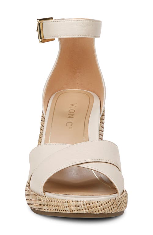 Vionic Marina Ankle Strap Wedge Sandal In Cream