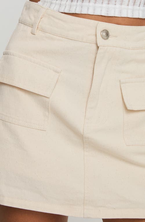 Princess Polly Cadern Cotton Cargo Miniskort In Light Beige
