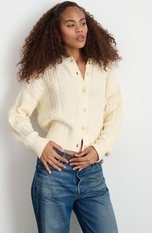 Shop Alex Mill Chunky Cable Stitch Cardigan In Ivory