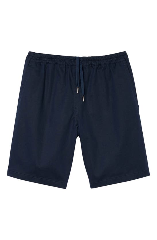 Shop Sandro Gamma Cotton Blend Shorts In Dark Blue