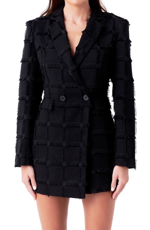 Shop Endless Rose Textured Blazer Romper In Black