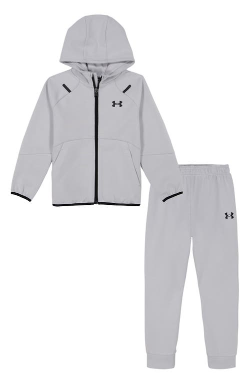 Shop Under Armour Kids' Ua Unstoppable Performance Zip Hoodie & Joggeers Set In Mod Gray