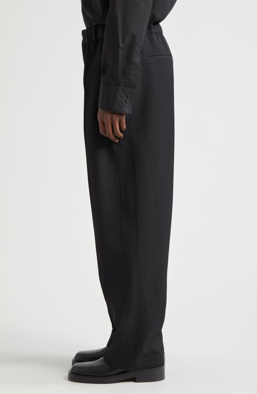 Shop Jil Sander Wool Straight Leg Trousers In Black