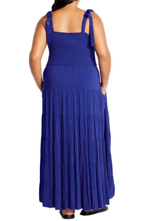 Shop City Chic Spot Sara Dobby Maxi Dress In Cobalt