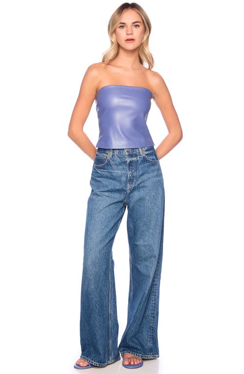 Susana Monaco Faux Leather Tube Top In Mediterranean