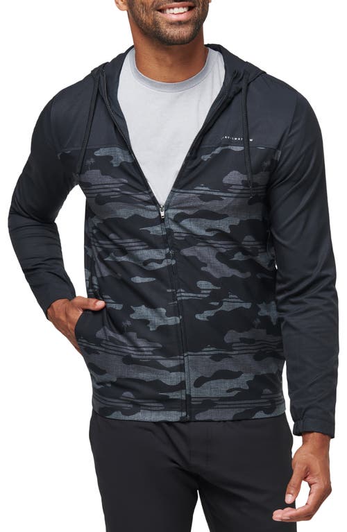 Shop Travismathew Camo Zip Hoodie In Black