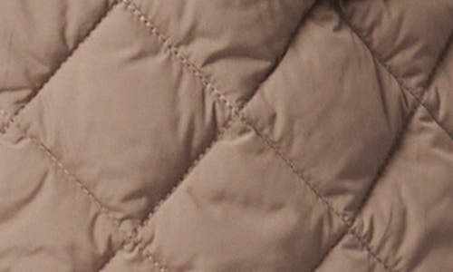 Bernardo Diamond Quilted Hooded Puffer Coat In Dusty Taupe