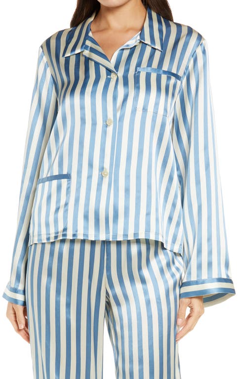 image Morgan Lane Ruthie Silk Sleep Shirt In Periwinkle At Nordstrom, Size Small