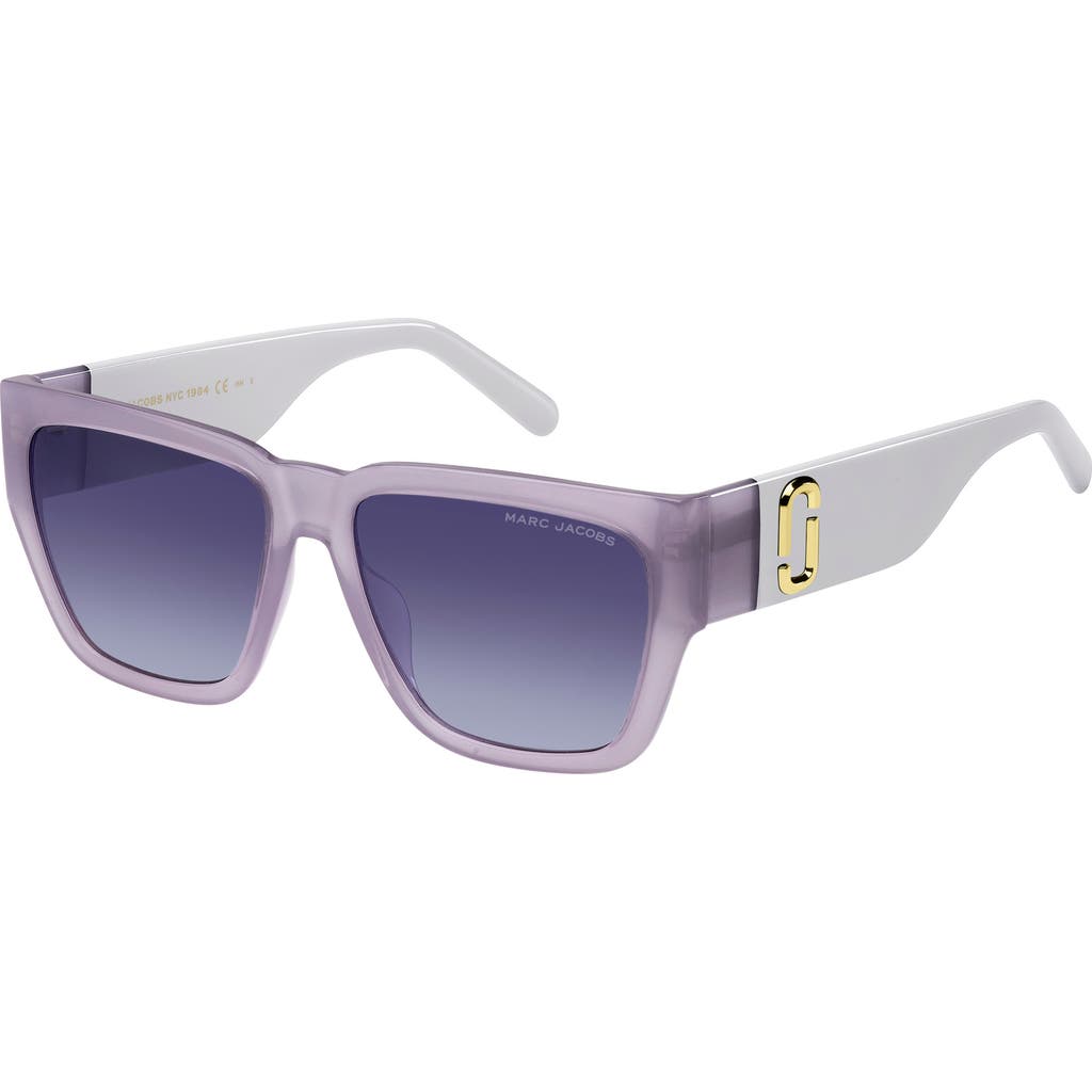Marc Jacobs 57mm Gradient Square Sunglasses In Violet Grey/violet Shaded