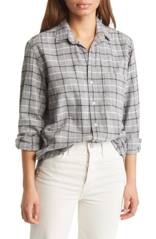 Frank & Eileen Joedy Windowpane Cotton Button-up Shirt In Heather Grey Windowpane Specs