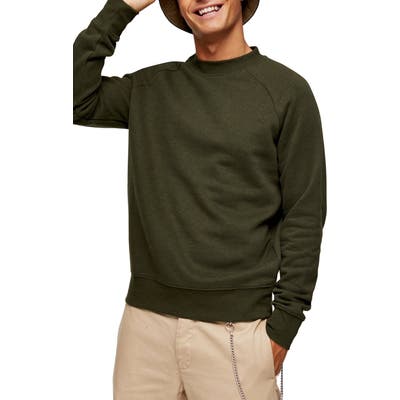Topman Classic Crew Sweatshirt, Green