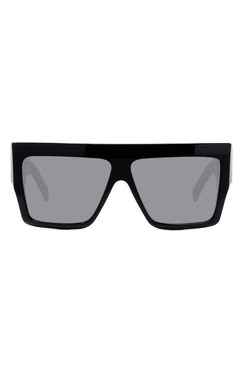 CELINE 60mm Flat Top Sunglasses in Black/Smoke at Nordstrom