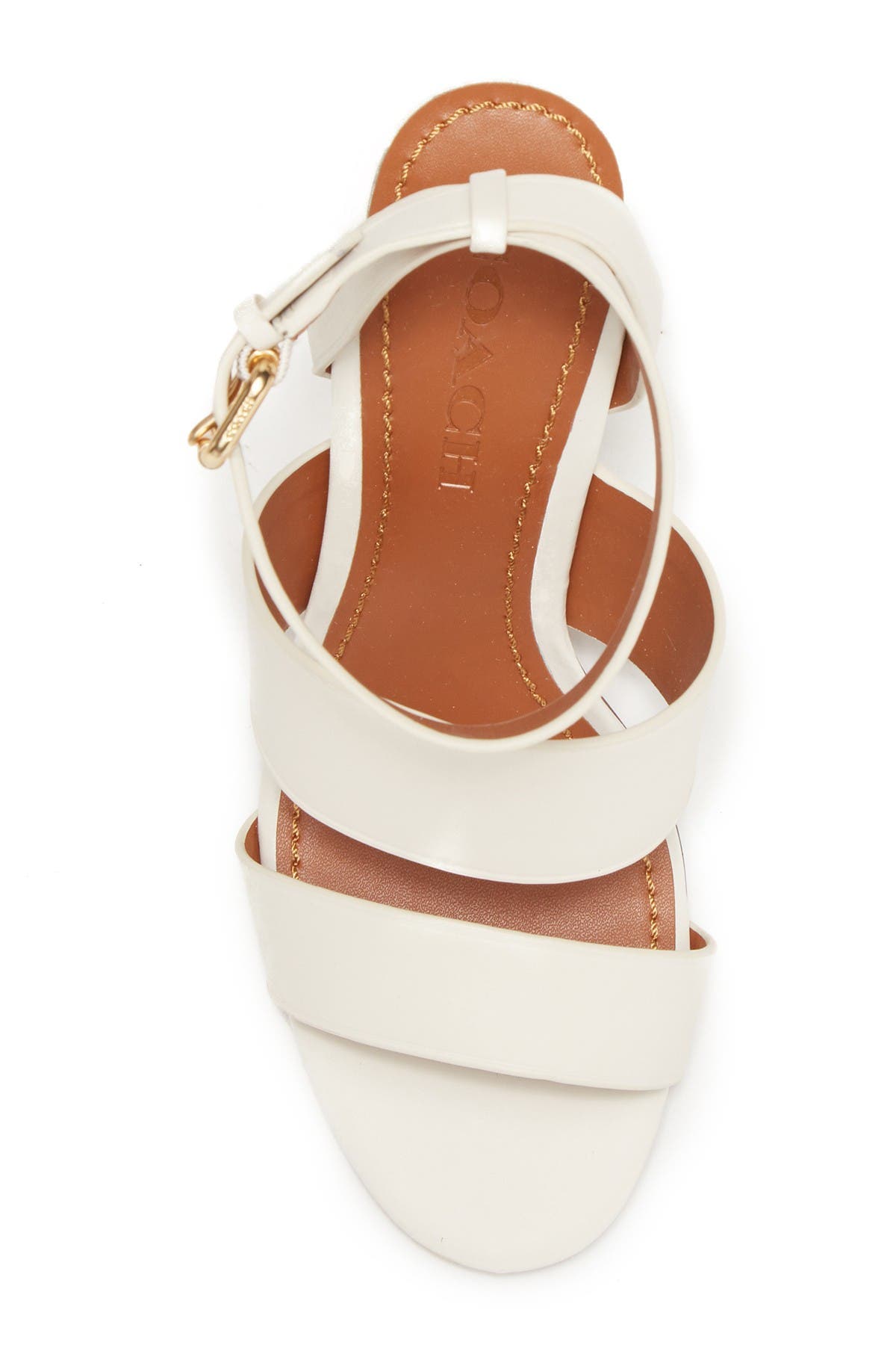coach kaye leather block heel sandal