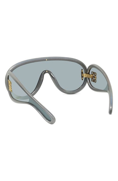 Shop Loewe X Paula's Ibiza Mask Sunglasses In Black/other/blue Mirror