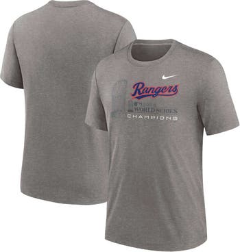 Nike Men's Nike Heather Gray Texas Rangers 2023 World Series Champions  Tri-Blend T-Shirt