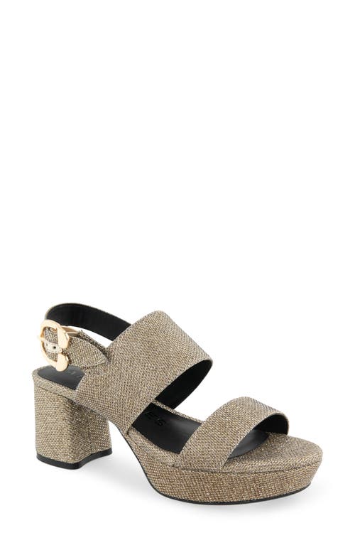 Shop Aerosoles Camera Platform Sandal In Soft Gold Fabric