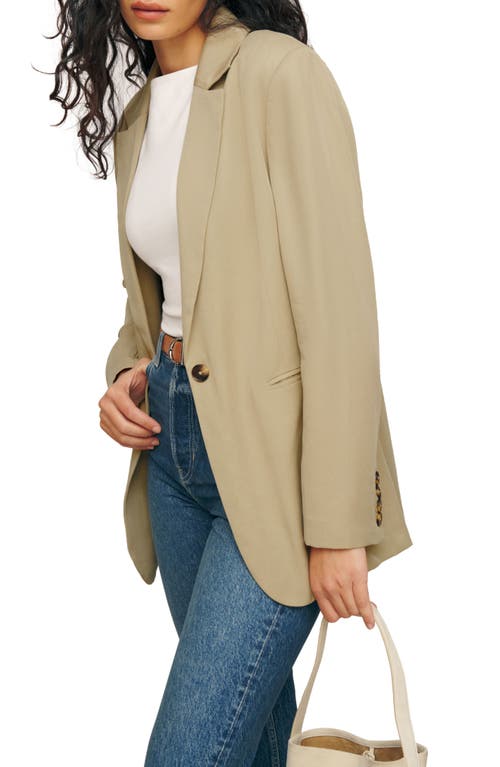 Shop Reformation Classic Relaxed Notch Lapel Blazer In Light Khaki