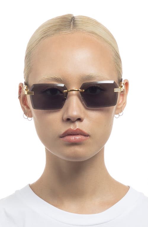 Shop Aire Nebula 60mm Rimless Square Sunglasses In Bright Gold/black