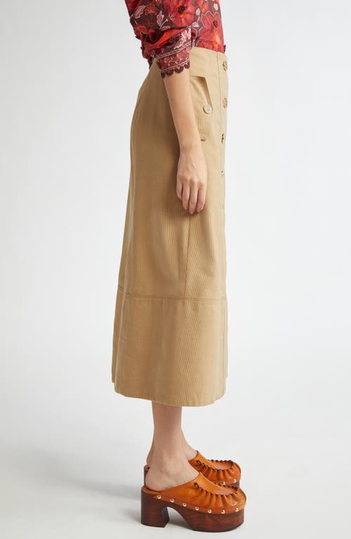 Shop Farm Rio Double Breasted Button Front Skirt In Brown