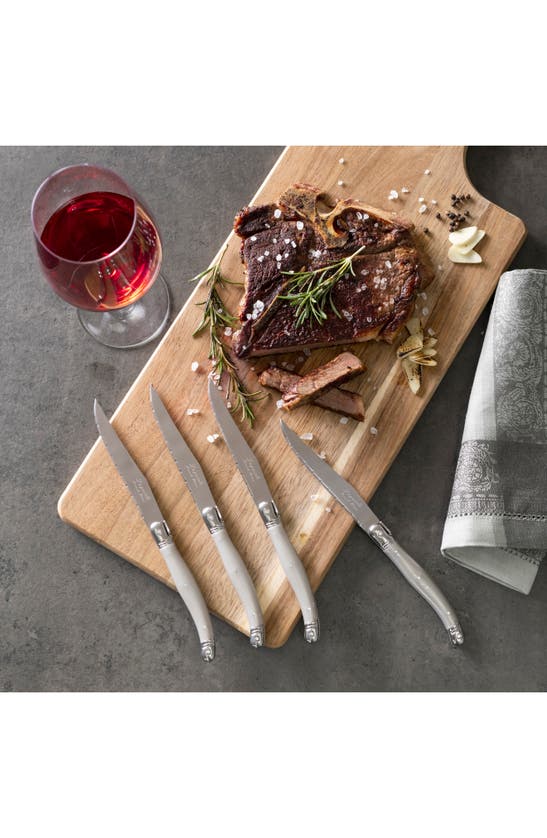 French Home Set Of 4 Laguiole Steak Knives In Pewter