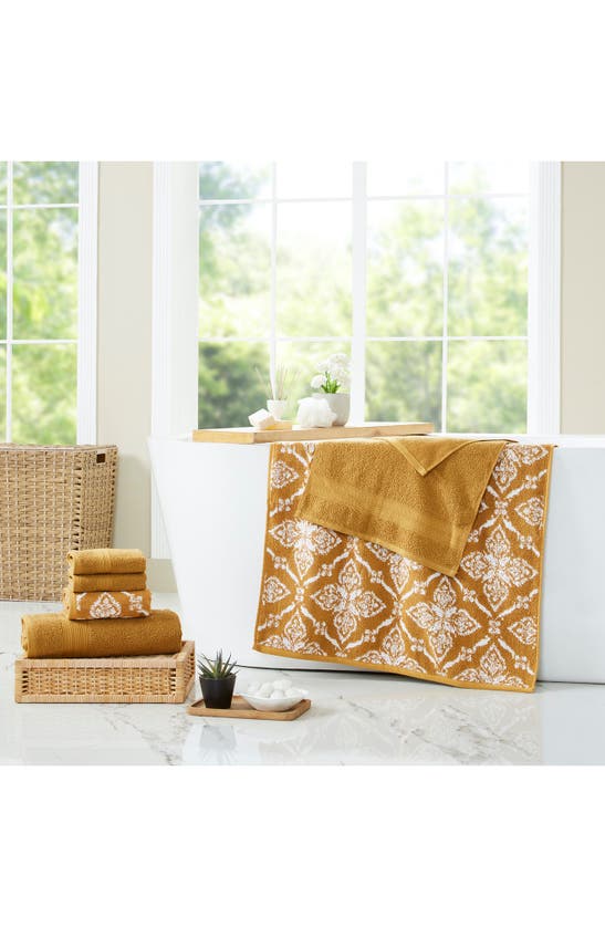 Modern Threads 6 Piece Yarn Dye Towel Set In Gold