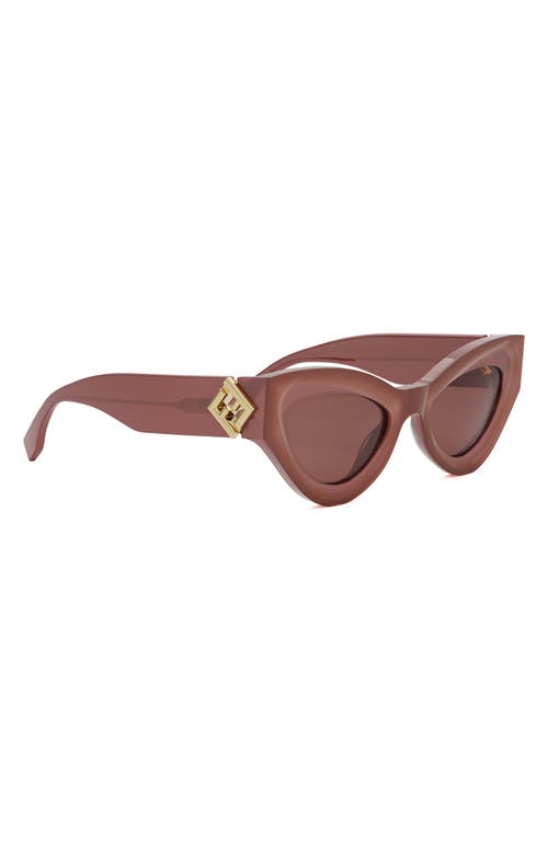 Shop Fendi Ff Diamonds 52mm Cat Eye Sunglasses In Shiny Red/violet