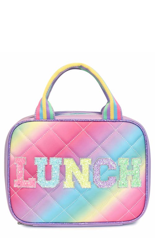 Shop Omg Accessories Kids' Ombré Diamond Quilted Lunch Bag In Orchid