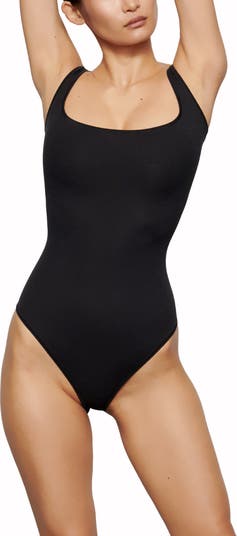 SKIMS cotton ribbed bodysuit Pacific  High neck bikinis, Ribbed bodysuit,  Clothes design