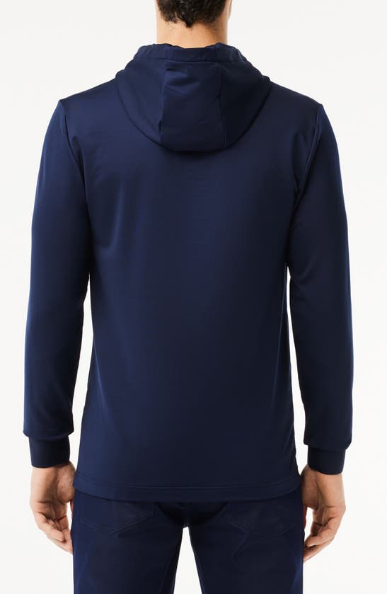 Shop Lacoste Double Face Golf Hoodie In Marine