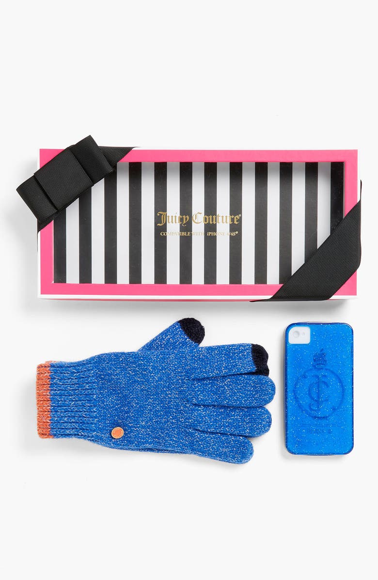 JUICY COUTURE Tech Gloves & iPhone 4 & 4S Case, Main, color, BRIGHT LAPIS