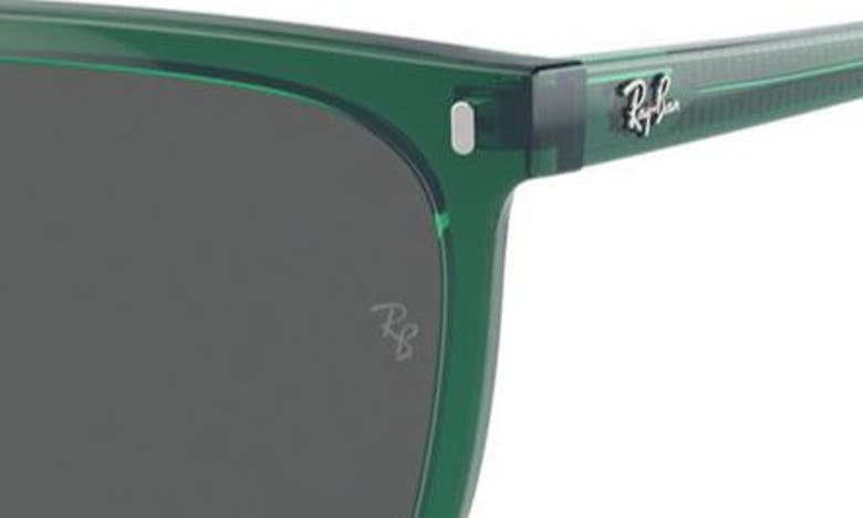 Shop Ray Ban Ray-ban 56mm Rectangular Sunglasses In Transparent Green