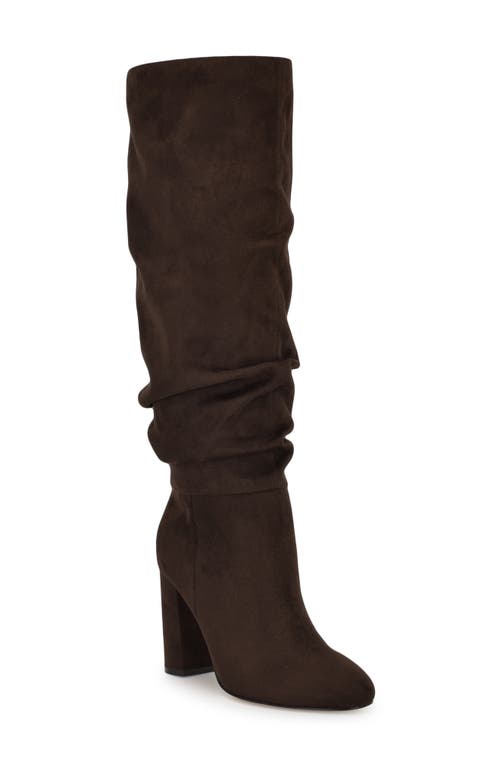 Nine West Magnett Slouch Knee High Boot in Dark Brown 