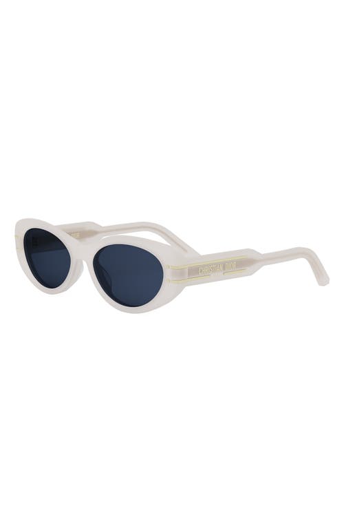 Shop Dior Signature B8u 55mm Butterfly Sunglasses In Ivory/blue