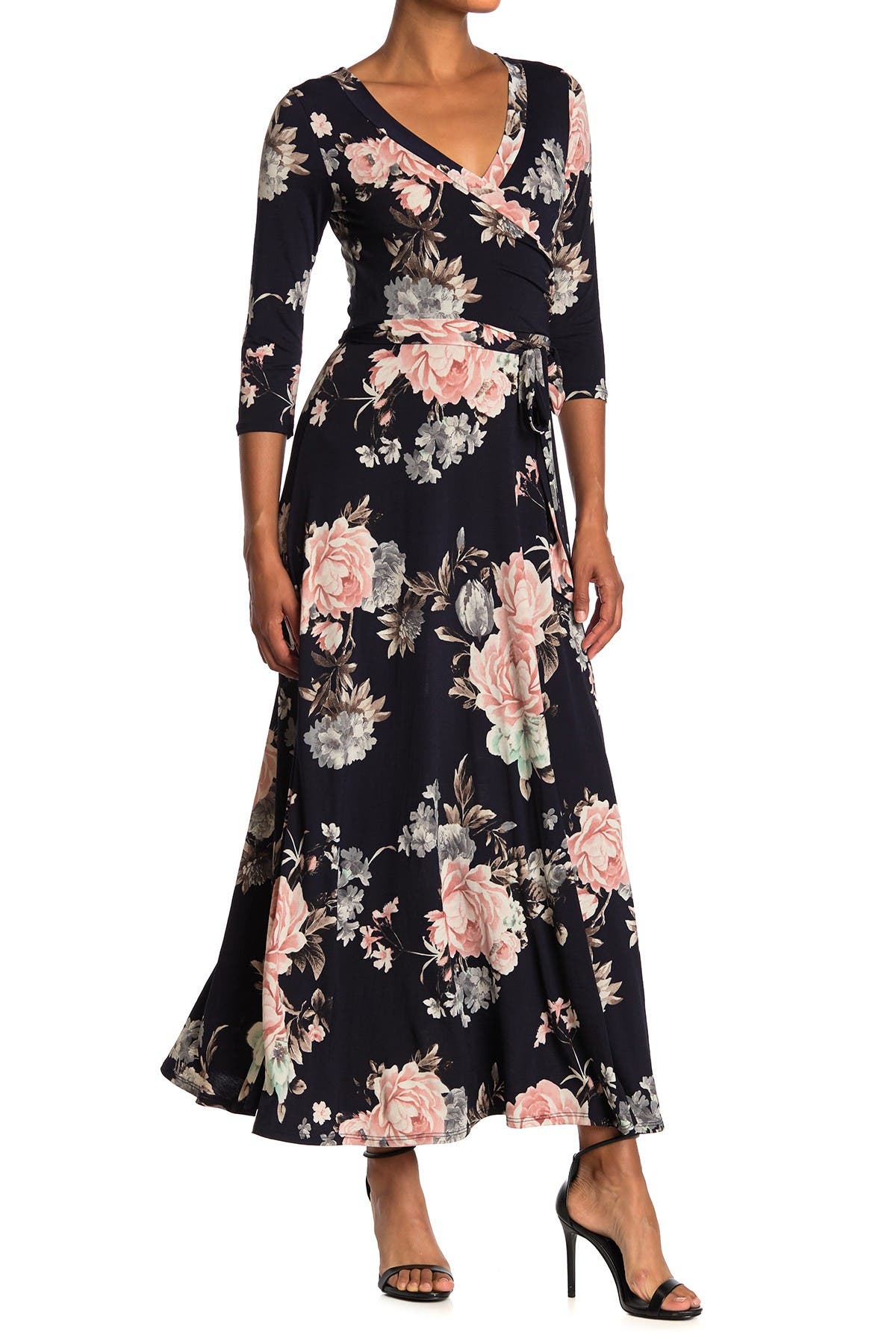 floral knit maxi dress