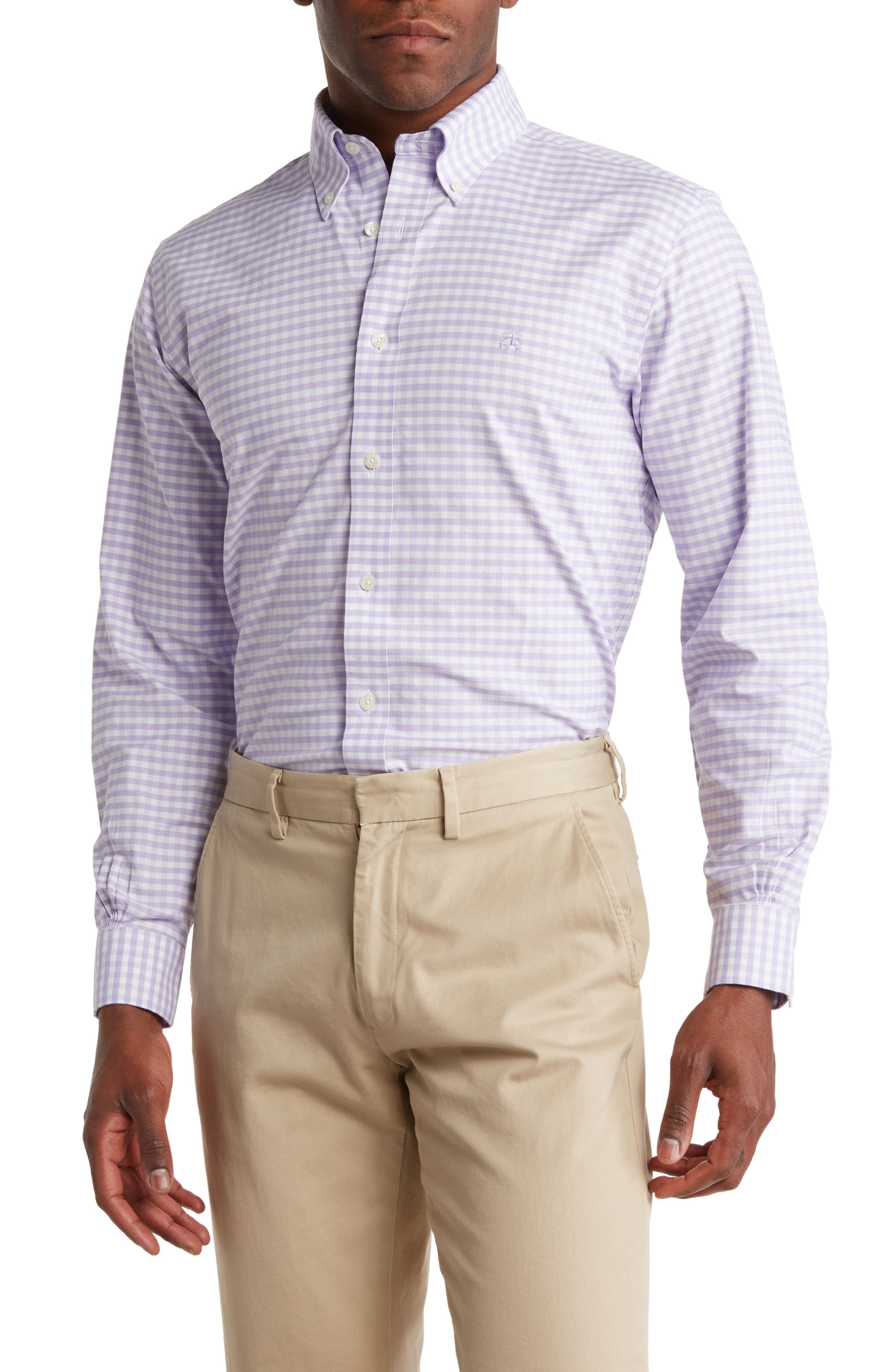 Brooks Brothers Regular Fit Gingham Stretch Cotton ButtonDown Shirt