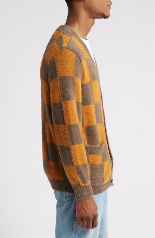 Shop Vans Canfield Checkerboard Cardigan In Bungee Cord/brown Sugar