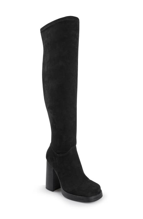 Gild Over the Knee Boot in Black Micro