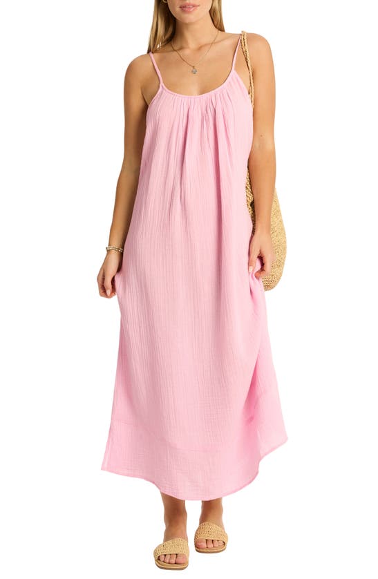 Shop Sea Level Sunset Cotton Cover-up Sundress In Pink