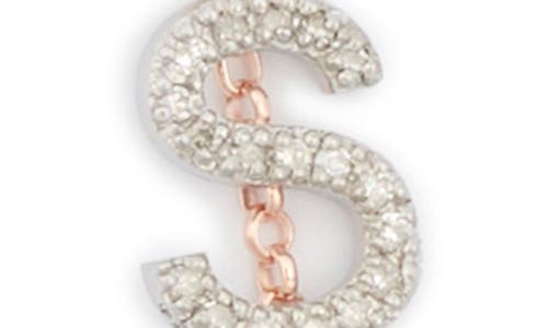 Meshmerise Diamond Initial Bezel Bracelet In Rose-s