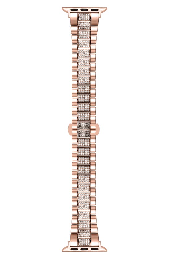 Shop The Posh Tech Kristina Bling Stainless Steel Apple Watch® Watchband In Rose Gold