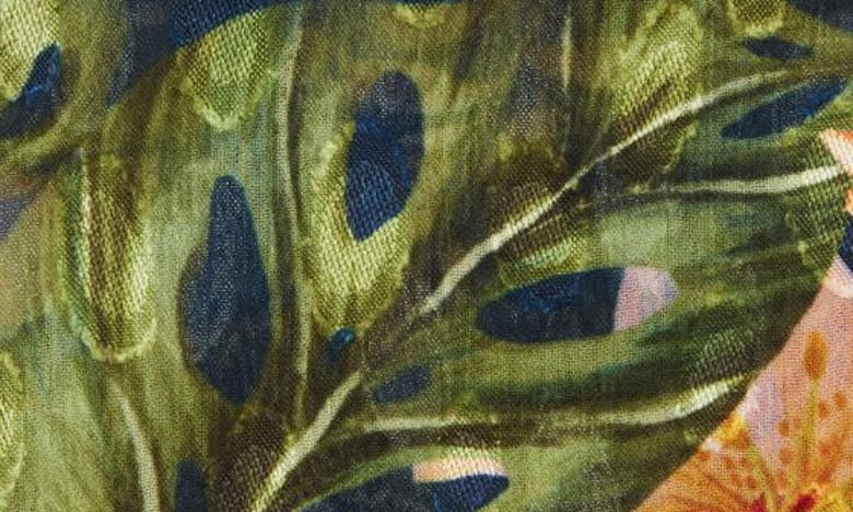 Clifton Wilson Floral Silk Pocket Square In Navy