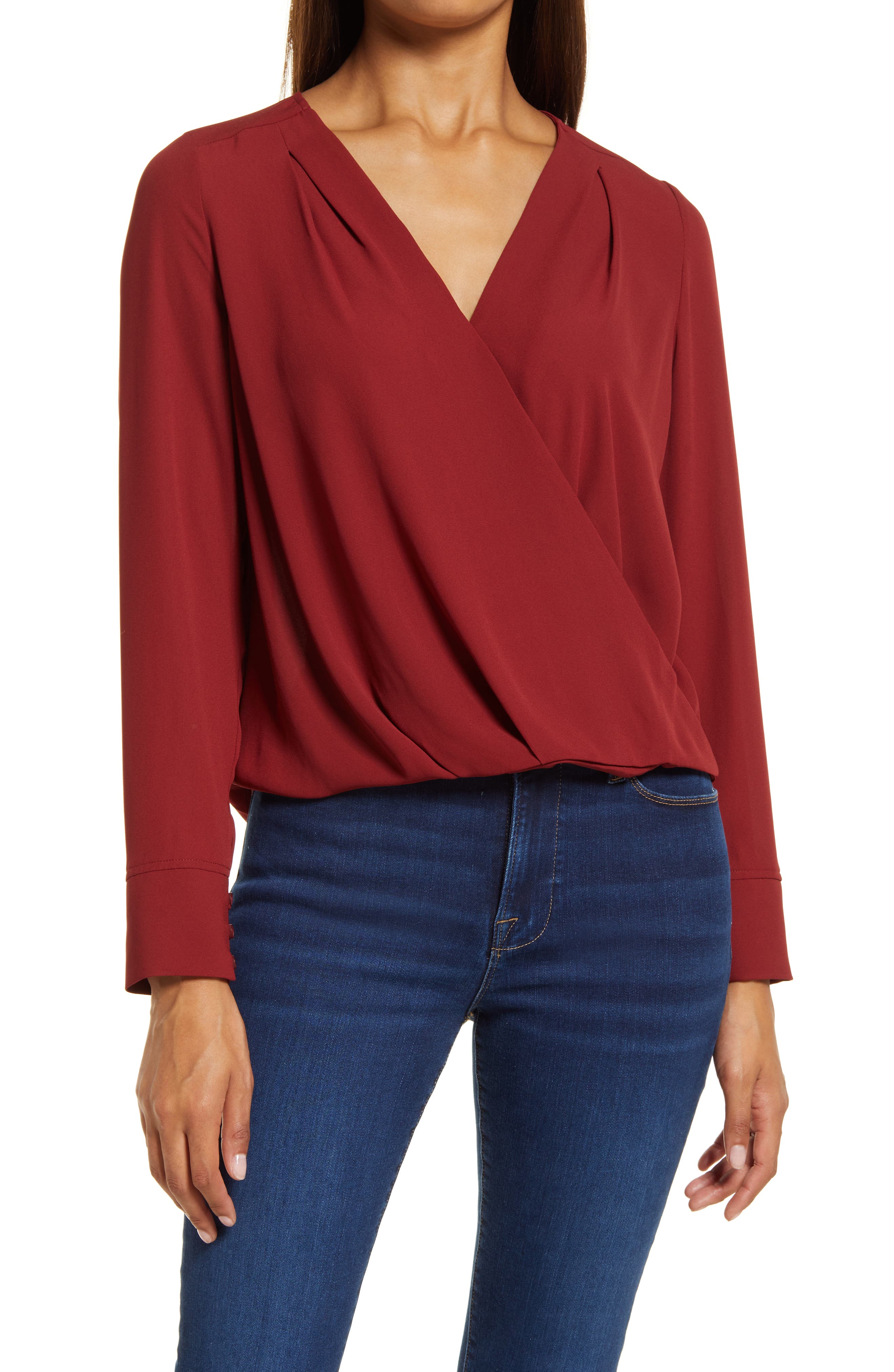 womens red dressy tops
